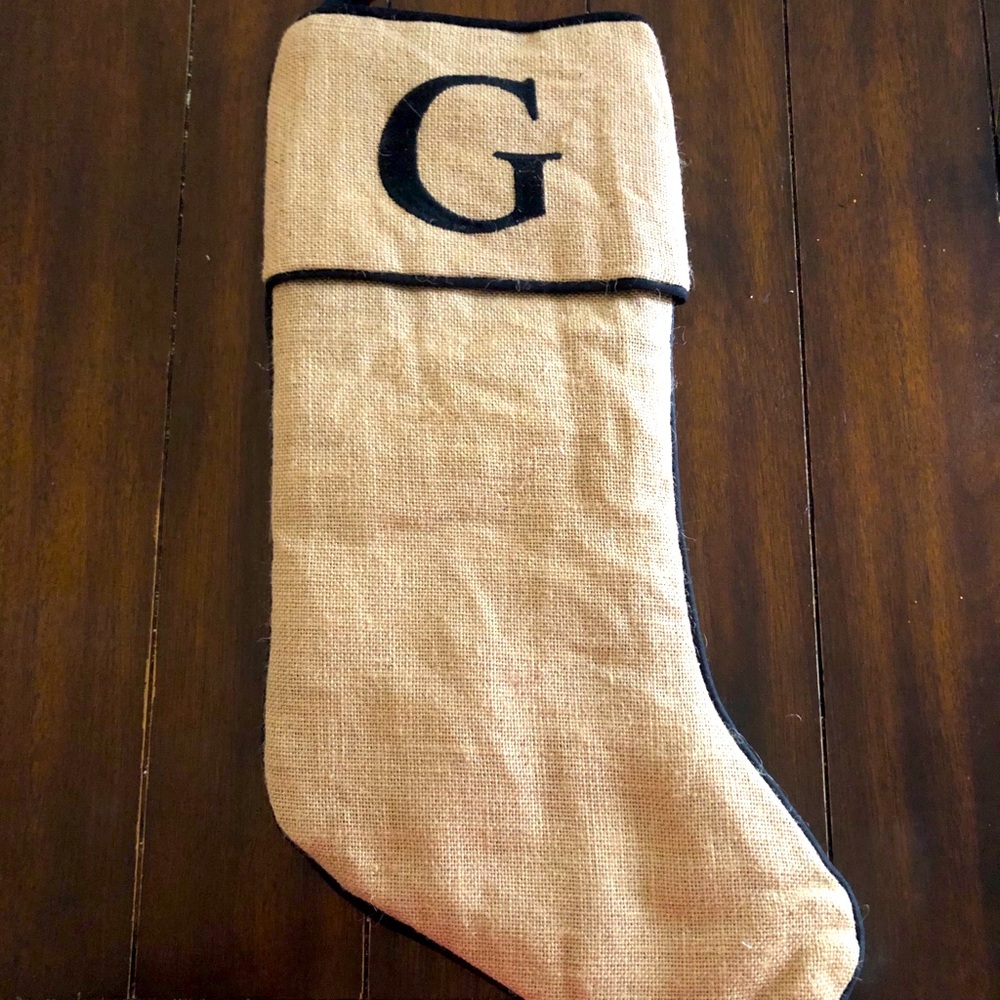 Burlap Monogrammed Stocking